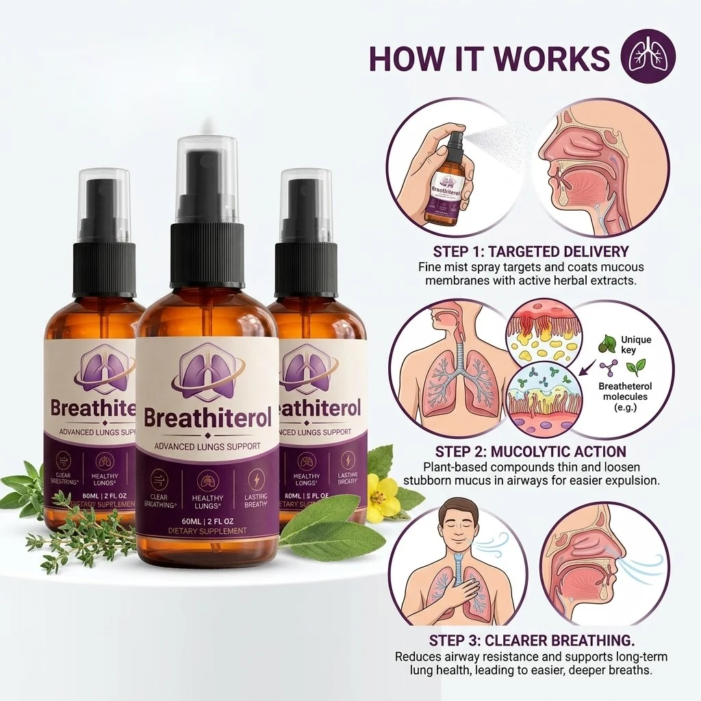 How Breathiterol works: a fine mist oral spray with botanical extracts to support clearer breathing